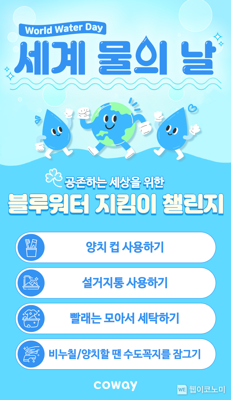 코웨이, 세계 물의 날 맞아 임직원 참여 '블루워터 지킴이 챌린지' 진행. / 2024.03.22 (출처: 코웨이)