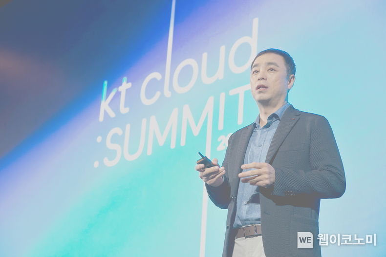 kt cloud 최지웅 대표의 키노트 모습 / 2024.05.02 (출처: KT)