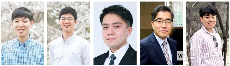 (왼쪽부터) 건설및환경공학과 명재욱 교수, 최신형 박사과정, 생명과학과 양한슬 교수, 연세대학교 패키징및물류학과 서종철 교수, 박기태 석박사 통합과정 / 2024.05.17 (출처: KAIST)