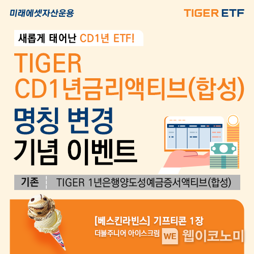 TIGER CD1년금리액티브(합성) 명칭 변경 / 2024.06.14 (출처: 미래에셋자산운용)