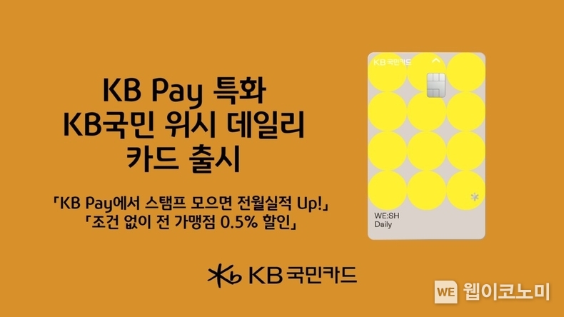 데일리 스탬프 모으면 늘어나는 혜택!...KB국민카드, ‘KB국민 WE:SH Daily(위시 데일리) 카드’ 출시 / 2024.07.01 (출처: KB국민카드)