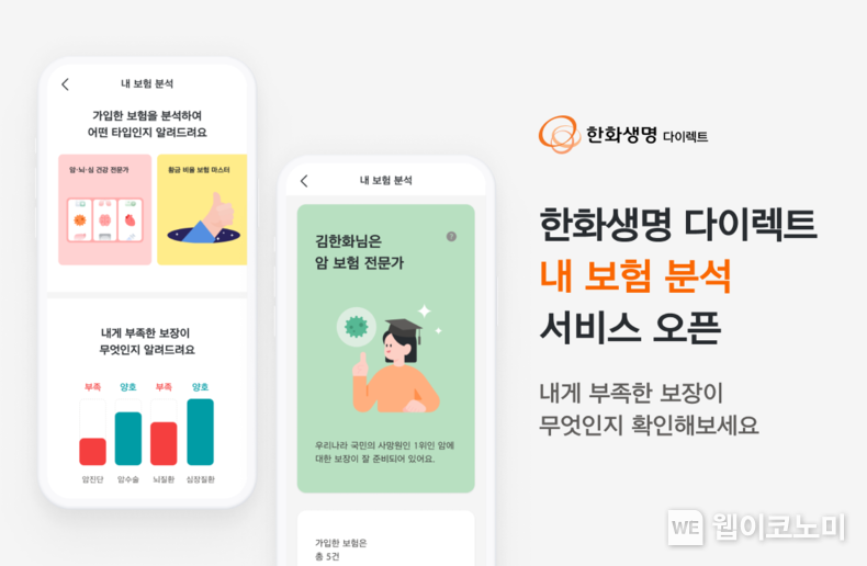 "개인정보 저장 없이 1분만에 보장분석” 한화생명, 다이렉트 보장분석 서비스 실시 / 2024.07.03 (출처: 한화생명)