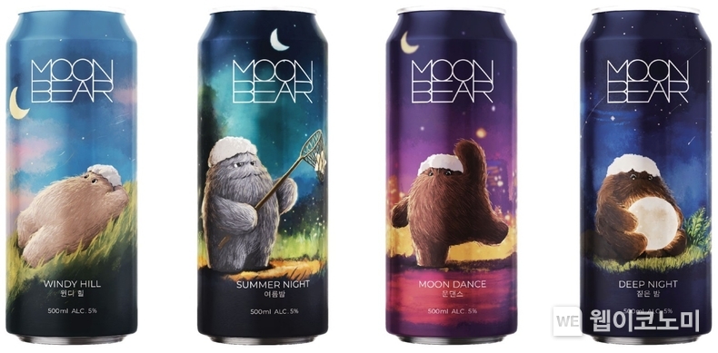 문베어브루잉 수제맥주 4종(왼쪽부터 윈디힐 라거, 여름밤 IPA, 문댄스 골든에일, 짙은밤 페일에일) / 2024.07.11 (출처: 교촌에프앤비)