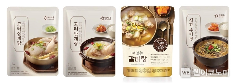 아워홈 보양 간편식 제품 4종(‘고려삼계탕’, ‘고려반계탕’, ‘뼈없는 갈비탕’, ‘진한 추어탕’) / 2024.07.18 (출처: 아워홈)