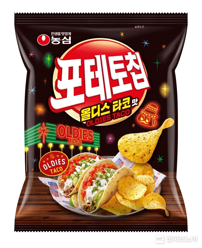 “힙지로 타코 맛집, 줄 서지 말고 먹어봐” 농심, ‘포테토칩 올디스타코맛’ 출시 / 2024.08.20 (출처: 농심)