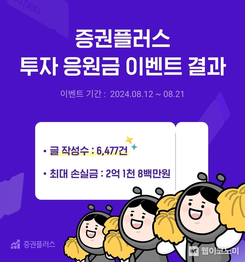 증권플러스 투자 응원금 이벤트 결과<strong> </strong>/2024.08.23 (출처: 두나무)