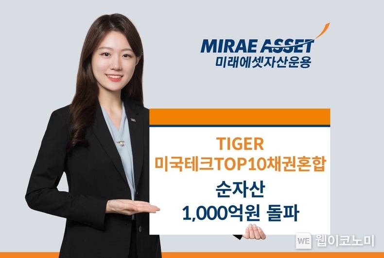 TIGER 미국테크탑텐채권혼합 순자산 1천억 돌파 / 2024.10.02 (출처: 미래에셋자산운용)