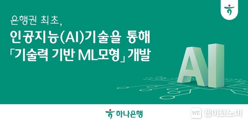 하나은행, 은행권 최초 인공지능(AI) 기술을 통한 기술력 기반 ML모형 개발!! / 2024.10.08 (출처: 하나은행)
