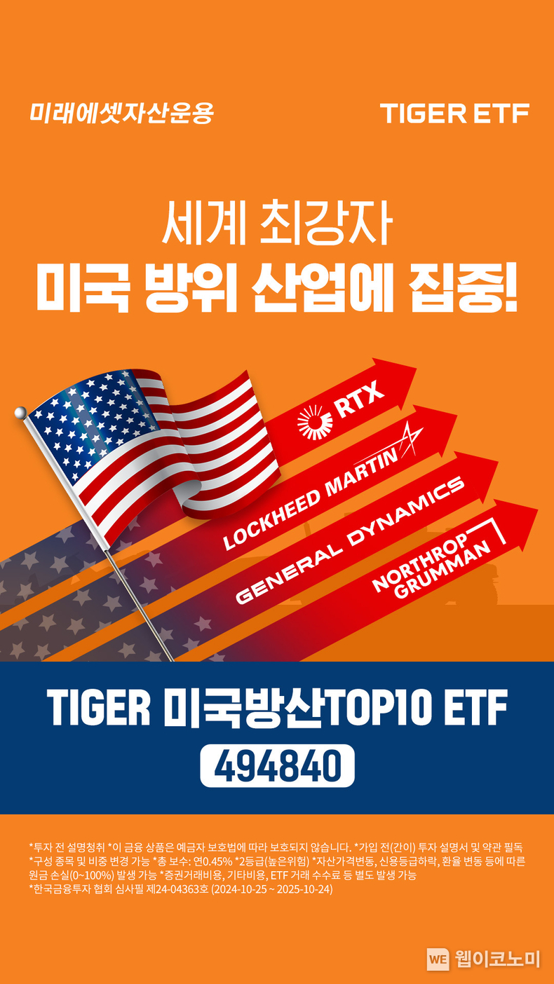 ‘TIGER 미국방산TOP10 ETF’ 신규 상장 / 2024.10.29 (출처: 미래에셋자산운용)
