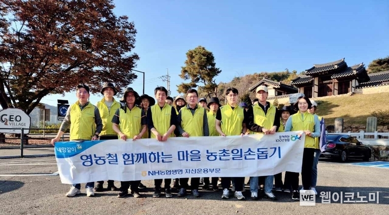 NH농협생명(대표이사 윤해진)이 31일(목) 가을철을 맞아 경기도 연천군에 위치한 농가를 찾아 부족한 일손을 도왔다. / 2024.11.01 (출처: NH농협생명)