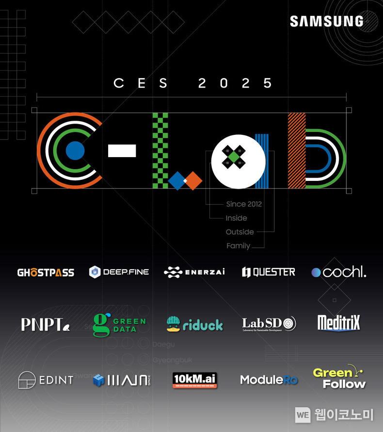 'CES 2025' C랩 전시관 포스터. 삼성전자가 내년 1월 7일부터 10일까지 미국 라스베이거스에서 열리는 세계 최대 가전 전시회 'CES 2025'에서 C랩이 육성한 사내 벤처와 외부 스타트업들의 혁신 기술을 선보인다. / 2024.12.26 (출처: 삼성전자)