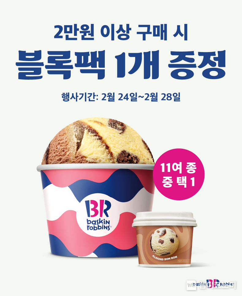 SPC 배스킨라빈스, 블록팩 증정 프로모션 진행 / 2025.02.24 (출처: 비알코리아)
