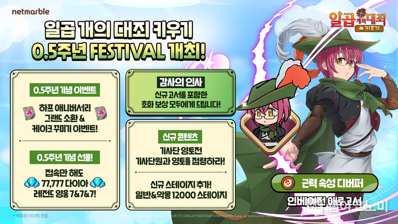 넷마블 일곱 개의 대죄 키우기, 0.5주년 기념 신규 콘텐츠 업데이트 실시 / 2025.02.25 (출처: 넷마블)