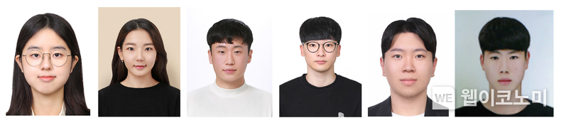 교원임용시험 수석합격자 사진. (왼쪽부터) 홍세린, 박아림, 전진성, 이찬희, 박종범, 이충렬. / 2025.03.15 (출처: 영남대학교)