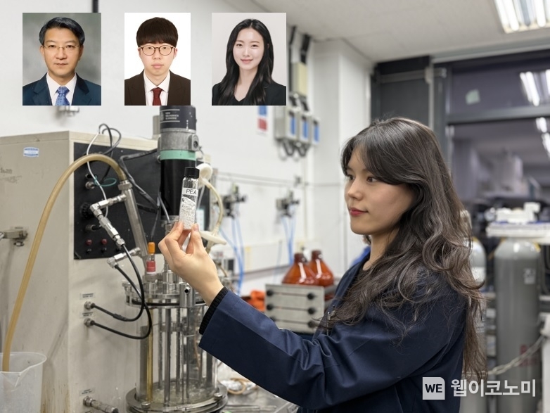 (왼쪽부터) 생명화학공학과 이상엽 교수, 채동언 박사, 최소영 박사, 안다희 박사과정. / 2025.03.20 (출처: KAIST)