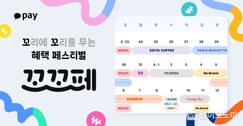 "오늘은 OO카페 할인, 내일의 꼬.꼬.페 주자는 어디?"...카카오페이, 꼬리에 꼬리를 무는 혜택 페스티벌 '꼬.꼬.페' 진행. / 2025. 03. 25 (출처: 카카오페이)