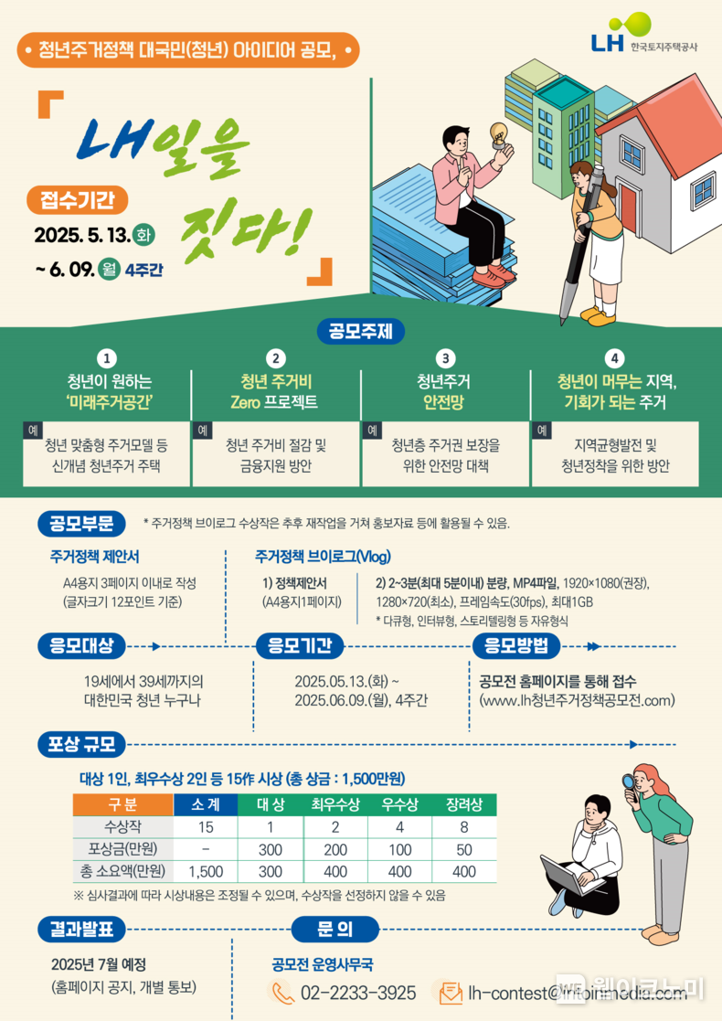 LH, 청년 대상 주거정책 아이디어 공모전 'LH일을 짓다!' (출처: LH) / 2025.05.24