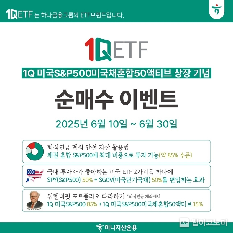 하나자산운용, 1Q 미국S&P500미국채50액티브 상장 (출처: 하나자산운용) / 2025.06.10 