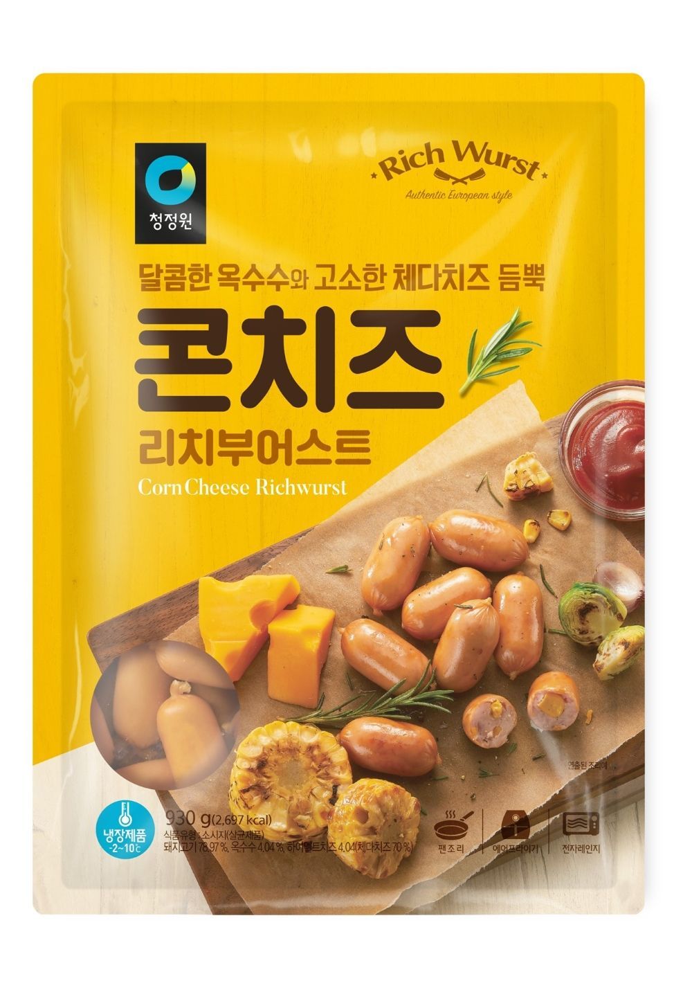 대상㈜ 청정원, 정통 유럽식 소시지 ‘콘치즈 리치부어스트’ 2021.07.14 (출처:대상)