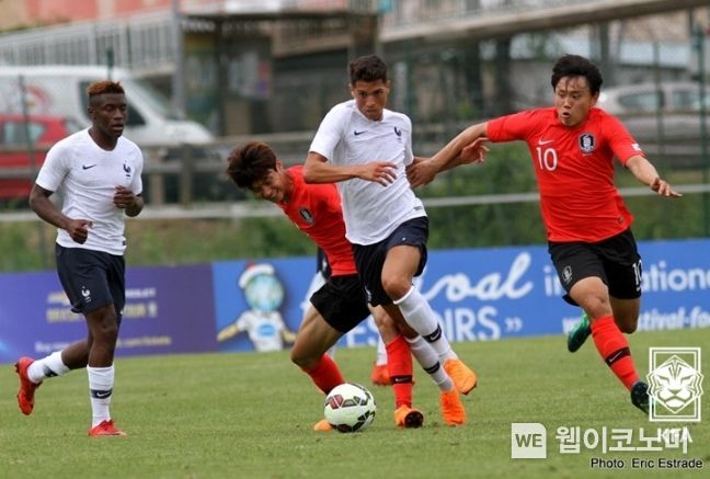 2018년 모리스 르블로 대회 당시 한국과 프랑스의 경기 모습.